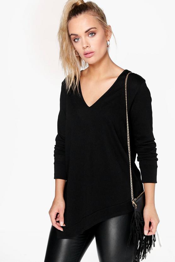 Plus Katie Asymmetric Knitted Jumper